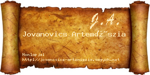 Jovanovics Artemíszia névjegykártya